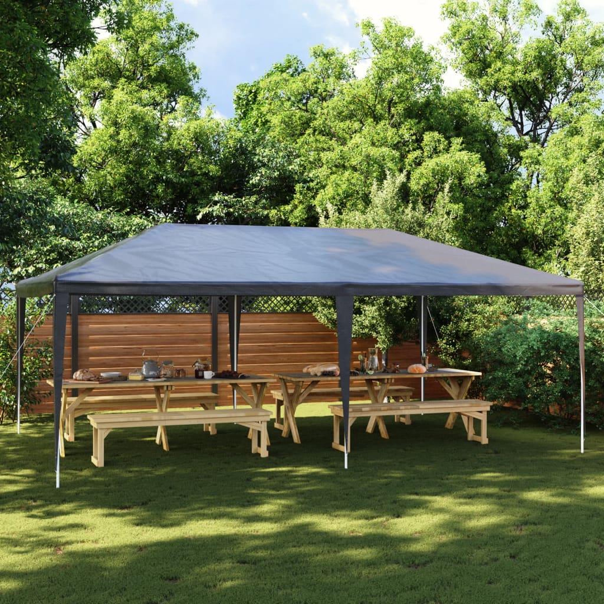 Voir la diapositive 1 : VIDAXL Tente de reception professionnelle 4x6 m Anthracite 90 g/m^2
