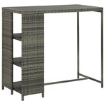 VIDAXL Table de bar avec rangement Gris 120x60x110 cm Resine tressee