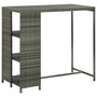 Voir la diapositive 1 : VIDAXL Table de bar avec rangement Gris 120x60x110 cm Resine tressee