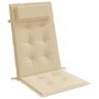 Voir la diapositive 5 : VIDAXL Coussins de chaise a dossier haut lot de 4 beige tissu oxford