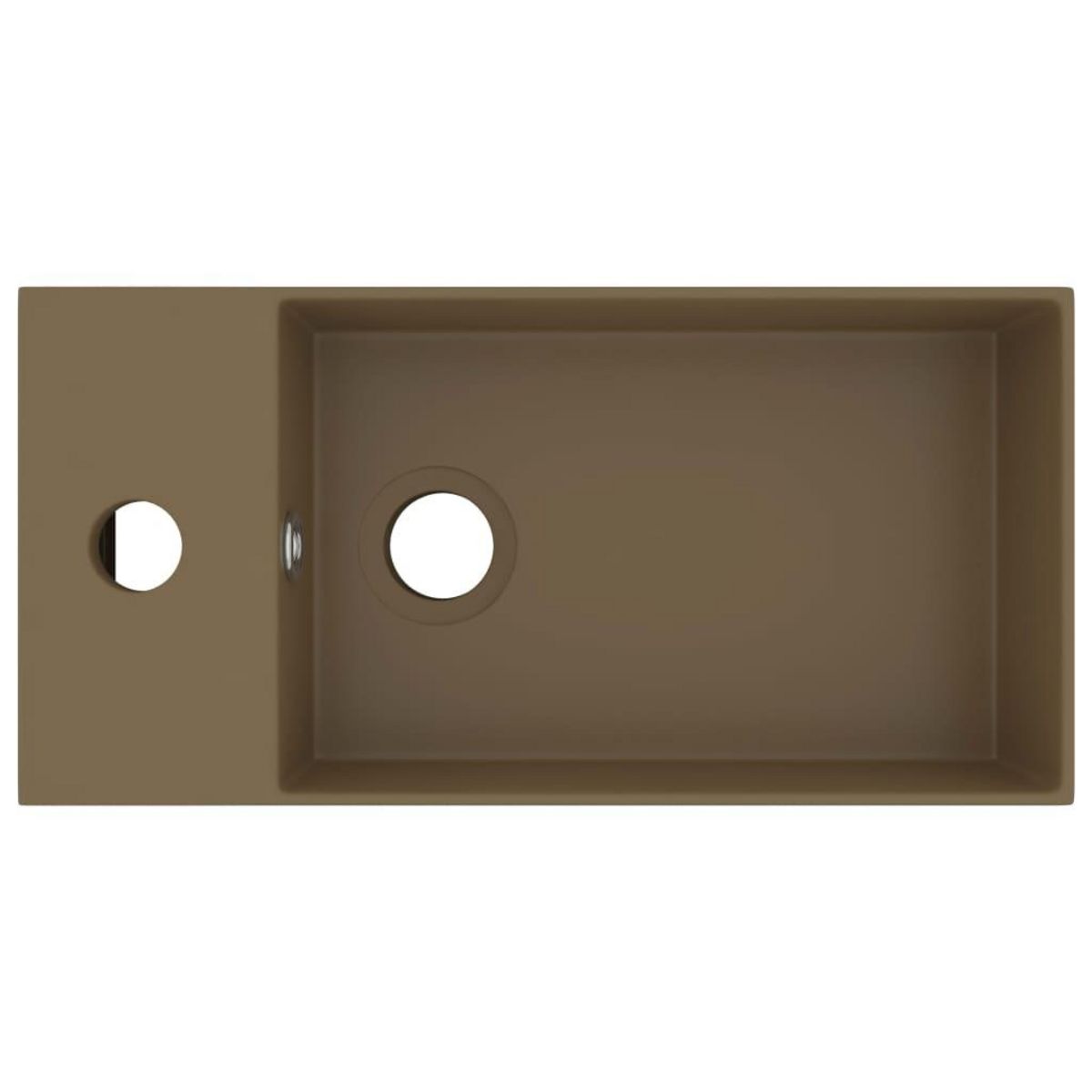 VIDAXL Lavabo de salle de bain avec trop-plein Ceramique Creme mat