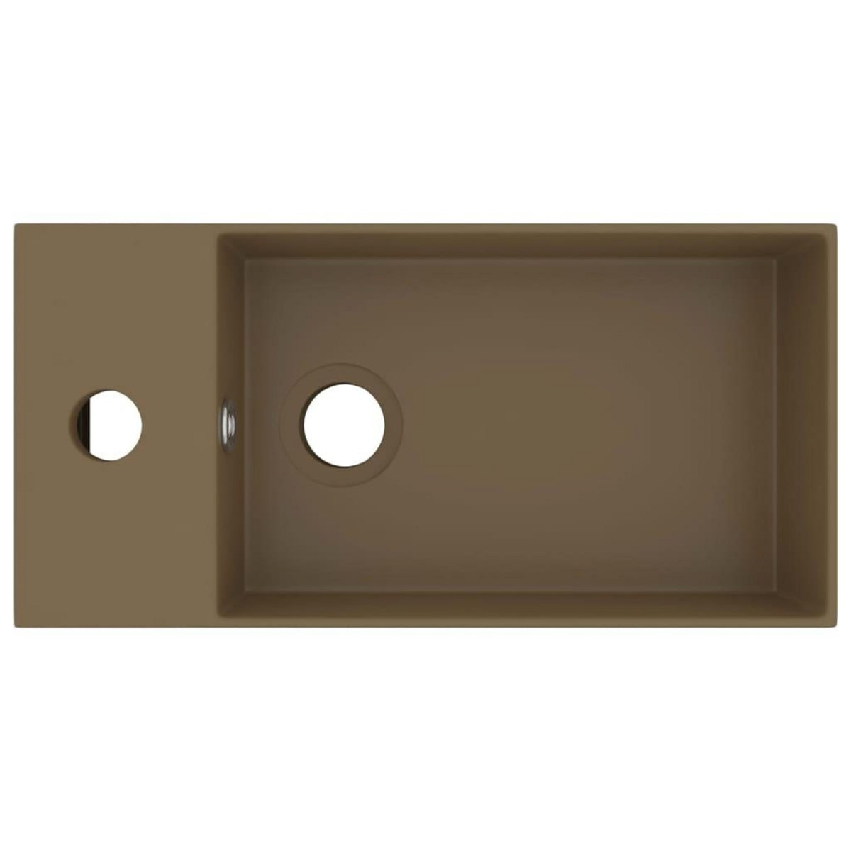 VIDAXL Lavabo de salle de bain avec trop-plein Ceramique Creme mat