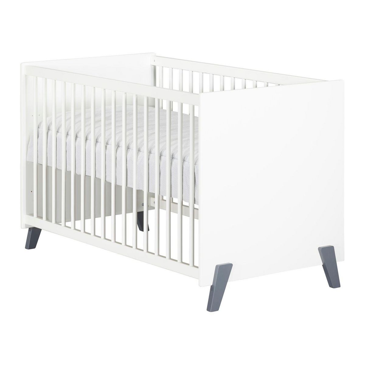 BABY PRICE  Lit bébé sommier réglable  60x120cm JOY coloris gris  