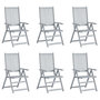 Voir la diapositive 2 : VIDAXL Chaises inclinables de jardin lot de 6 et coussins Bois acacia