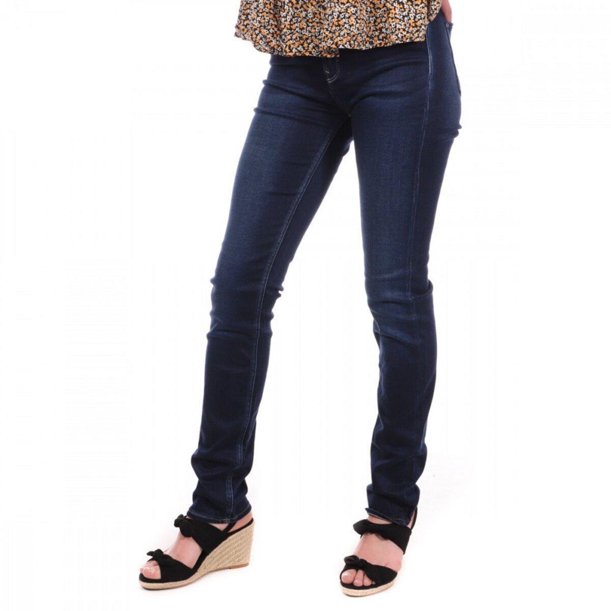 Jean slim discount bleu foncé femme