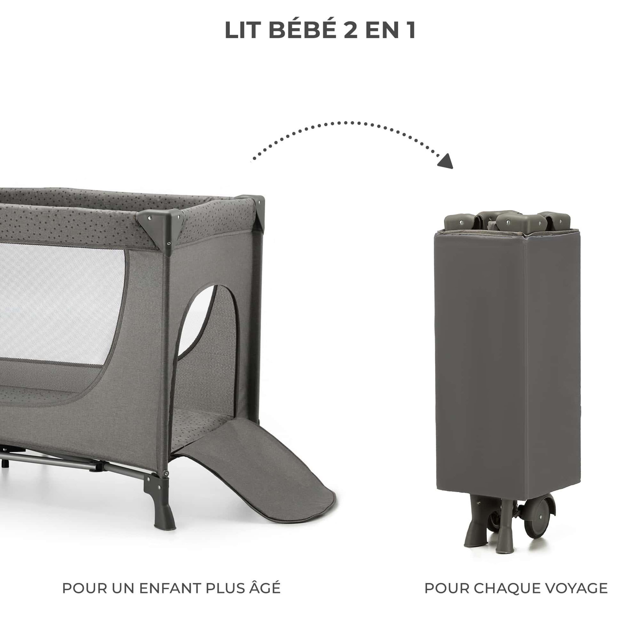 Voir la diapositive 3 : KINDERKRAFT Lit voyage parc bebe pliable avec accessoires pra