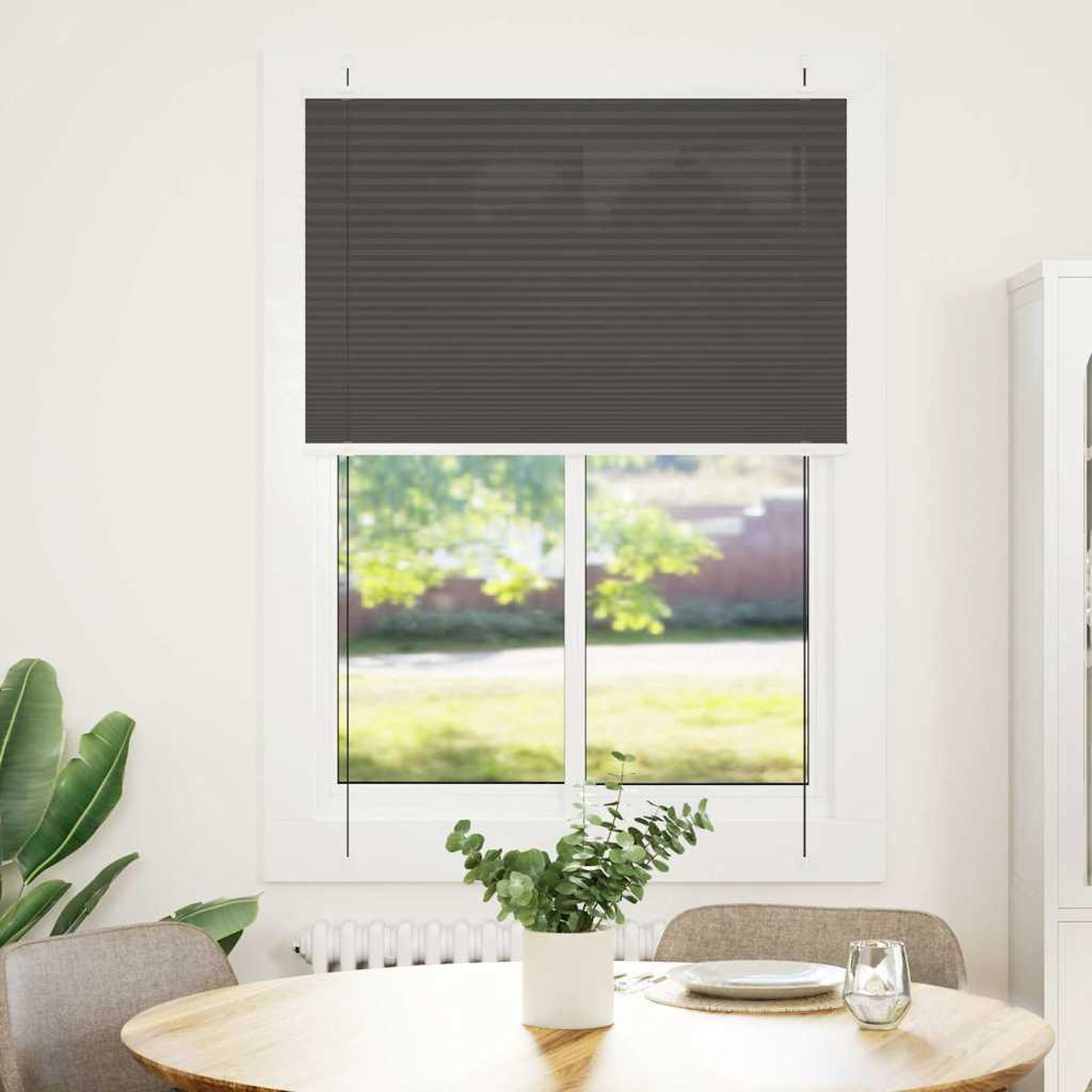 Voir la diapositive 2 : VIDAXL Store plisse noir 90x100 cm largeur du tissu 89,4 cm polyester