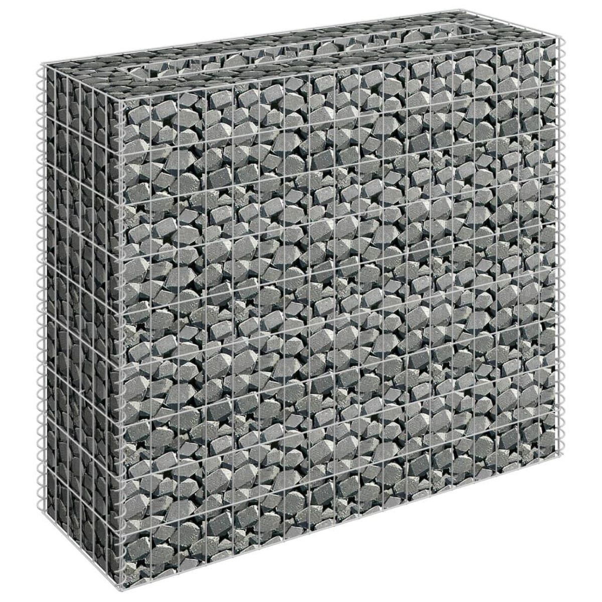 VIDAXL Lit sureleve a gabion Acier galvanise 90x30x90 cm