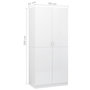 Voir la diapositive 6 : VIDAXL Garde-robe Blanc brillant 90x52x200 cm Bois d'ingenierie