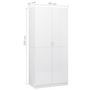 Voir la diapositive 6 : VIDAXL Garde-robe Blanc brillant 90x52x200 cm Bois d'ingenierie