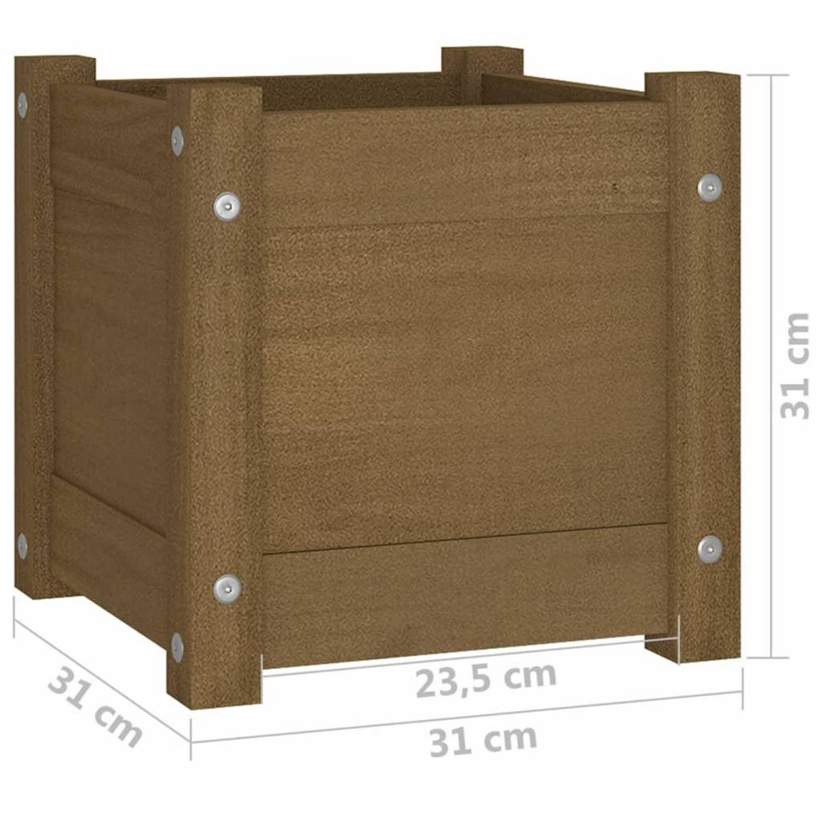 VIDAXL Jardiniere exterieur Marron miel 31x31x31 cm Bois de pin massif