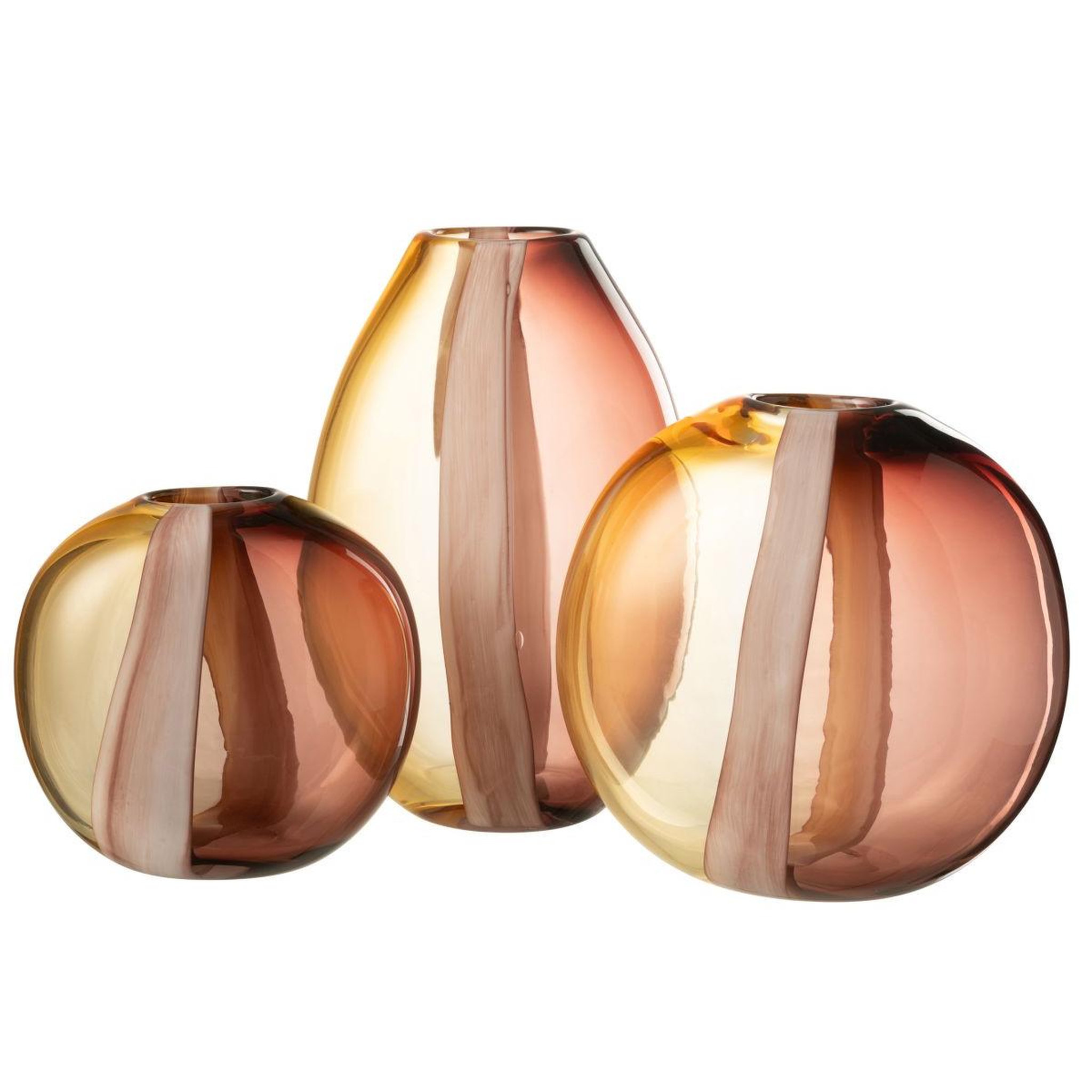 Voir la diapositive 2 : J-LINE Vase déco en en verre  arun  21cm multicolore