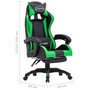 Voir la diapositive 6 : VIDAXL Fauteuil de jeux video avec repose-pied Vert et noir Similicuir
