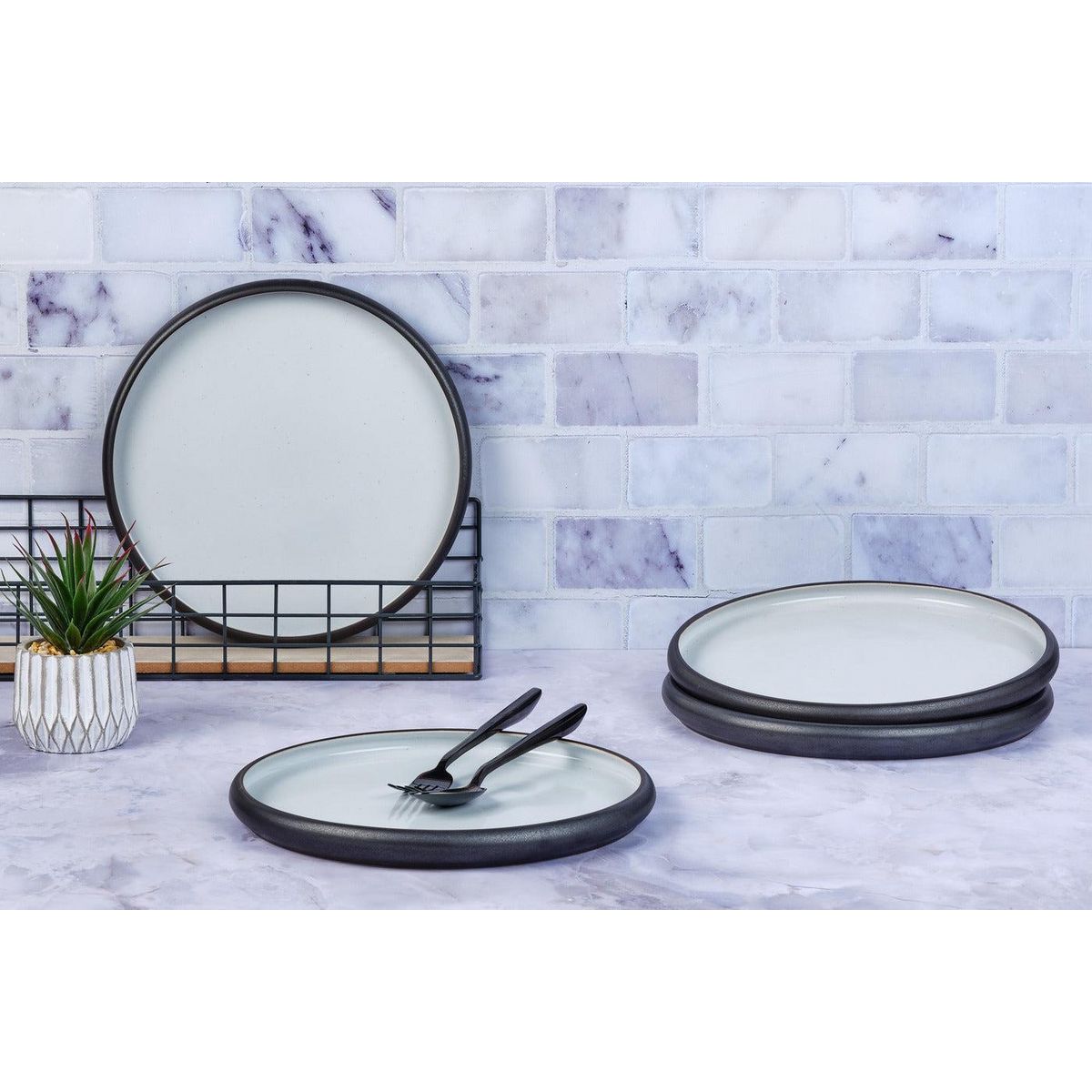 BJORN Assiette GOURMET Ø28cm - 4 pièces - Onyx