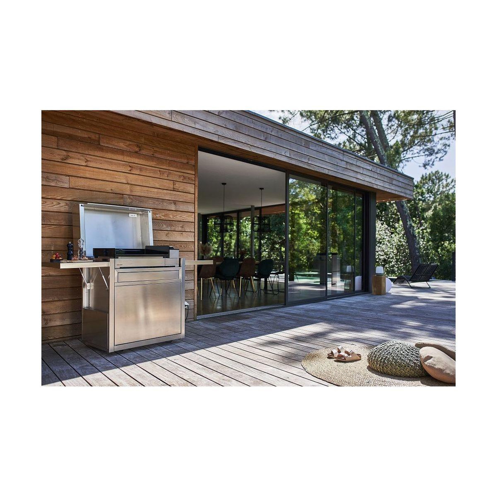 Voir la diapositive 2 : FORGE ADOUR Chariot Plancha CH PIF 75 en inox fermé compatible plancha Premium 75