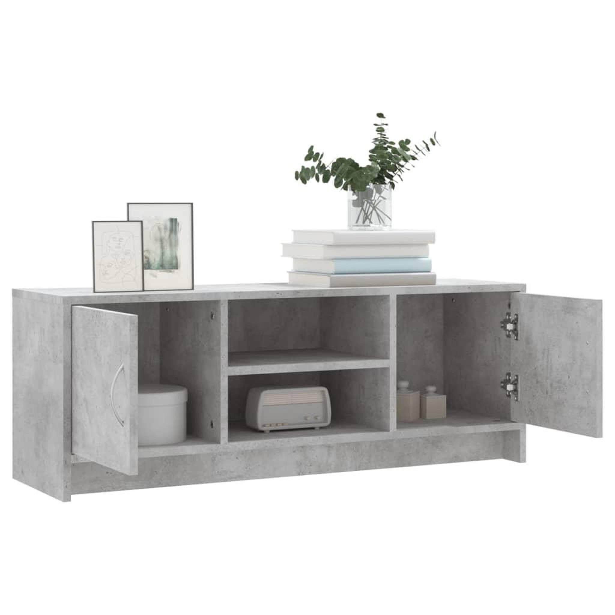 Voir la diapositive 4 : VIDAXL Meuble TV gris beton 102x30x37,5 cm bois d'ingenierie