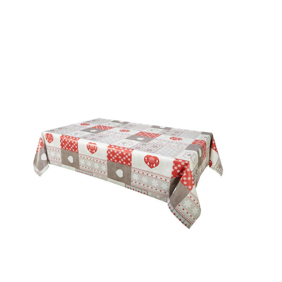 HABITABLE Toile cirée Chalet - 140 x 240 cm - Rouge