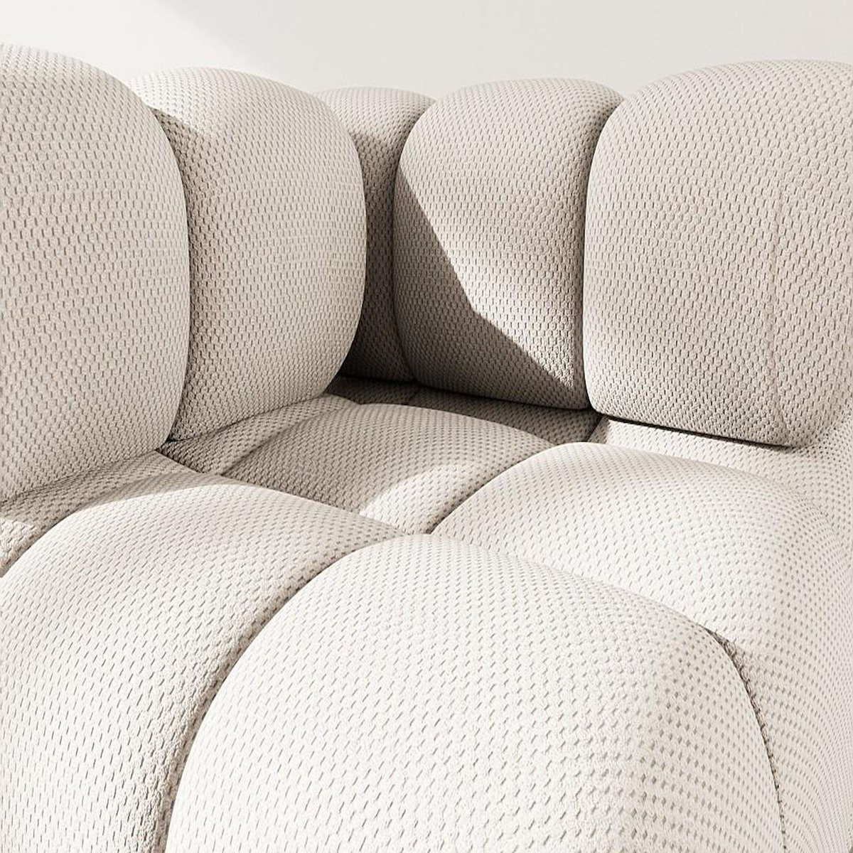 LISA DESIGN Ruby - module d'assise d'angle gauche en velours texturé