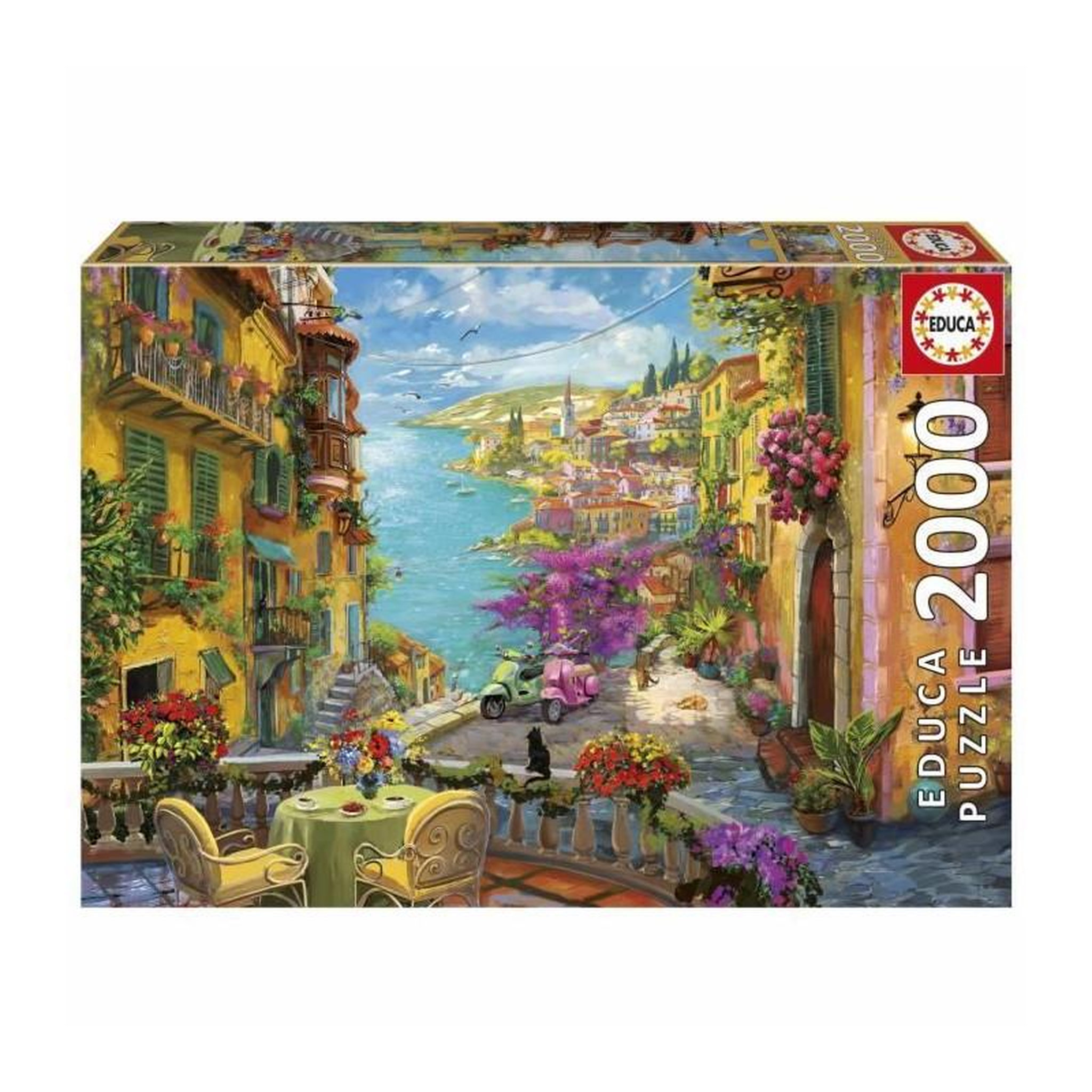 EDUCA Puzzle 2000 pièces – Café espagnol – Scène de vie et voyage – 96 x 68 cm – Adulte – Educa