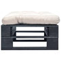 Voir la diapositive 2 : VIDAXL Repose-pied palette de jardin et coussin sable Bois noir