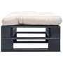 Voir la diapositive 2 : VIDAXL Repose-pied palette de jardin et coussin sable Bois noir