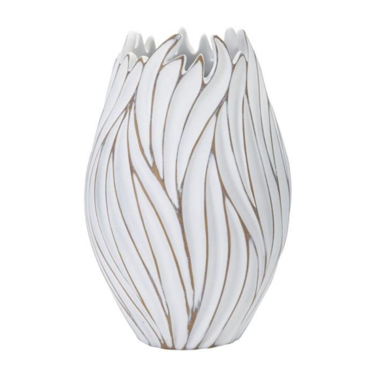 Paris Prix Vase Design en Relief  Honduras  41cm Blanc