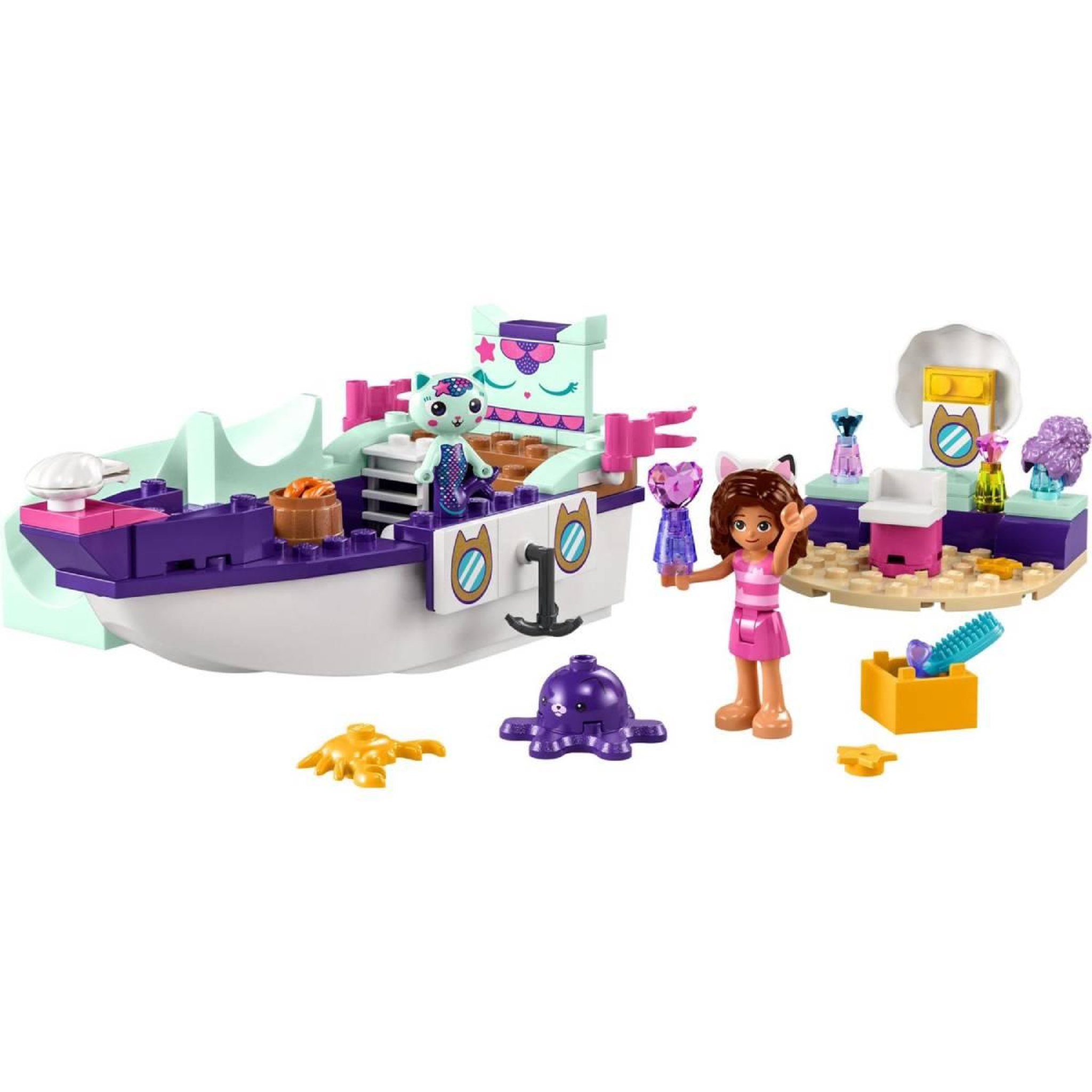 Voir la diapositive 2 : LEGO 10786 Gabby et la Maison Magique Le Bateau et le Spa de Gabby et Marine, Set avec Salon de Beauté, Figurines et Accessoires, Jouet pour Filles, Garçons, Enfants Dès 4 Ans