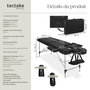 Voir la diapositive 6 : tectake Table de massage portable pliante 2 zones largeur 61 cm et rembourrage de 4 cm noir