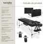 Voir la diapositive 6 : tectake Table de massage portable pliante 2 zones largeur 61 cm et rembourrage de 4 cm noir