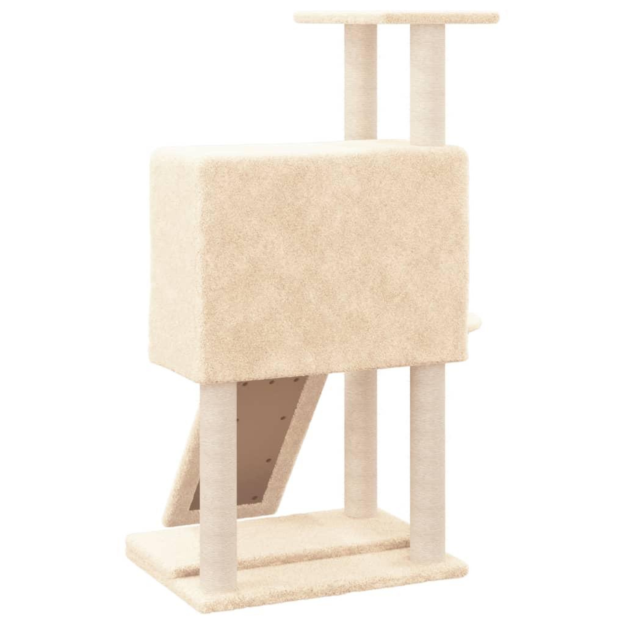 Voir la diapositive 5 : VIDAXL Arbre a chat avec griffoirs en sisal Creme 96 cm
