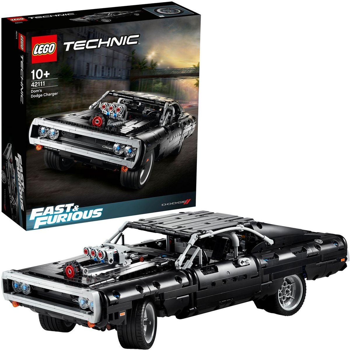 LEGO Technic 42111 -  Fast & Furious La Dodge Charger de Dom, Modèle Réduit de Voiture de Couse à Construire