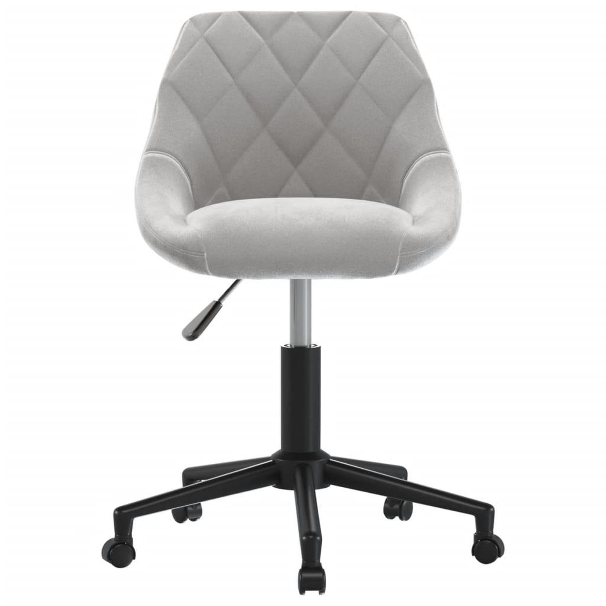 Voir la diapositive 3 : VIDAXL Chaise pivotante de bureau Gris clair Velours