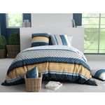 ATELIER DU COTON Parure housse de couette 100% coton 57fils osis. Coloris disponibles : Multicolore