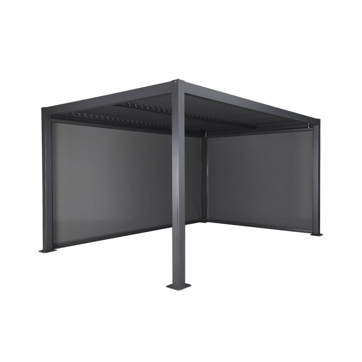 SWEEEK Pergola bioclimatique. aluminium et acier. 3x4m avec store 3m + store 4m