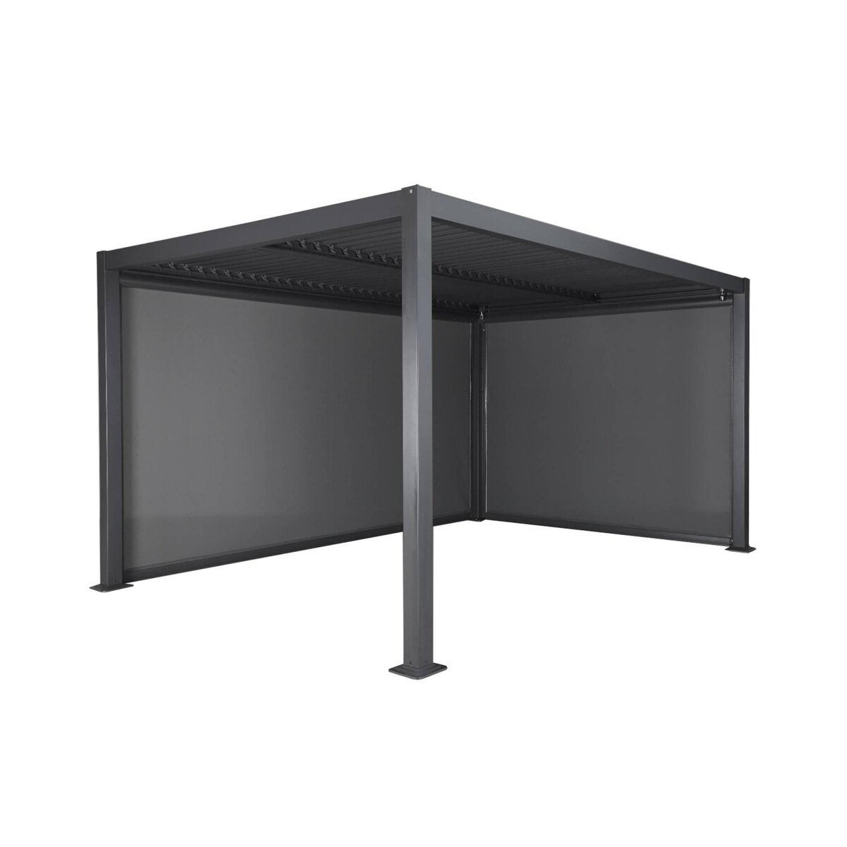 SWEEEK Pergola bioclimatique. aluminium et acier. 3x4m avec store 3m + store 4m