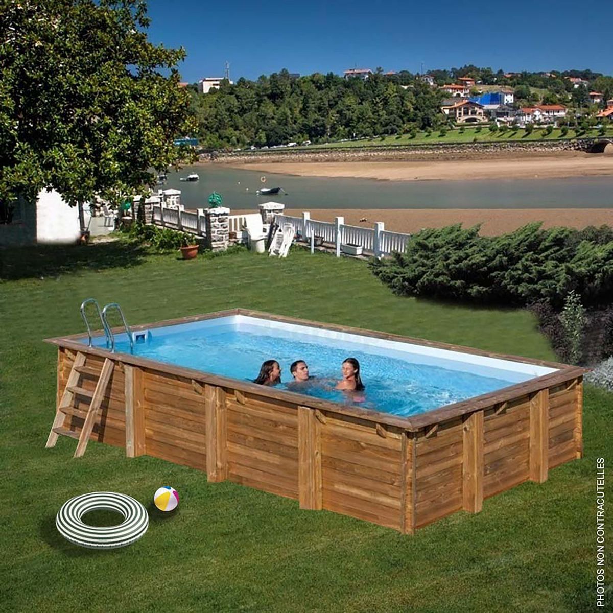 WATERCLIP Piscine bois rectangulaire 6,20 x 3,20