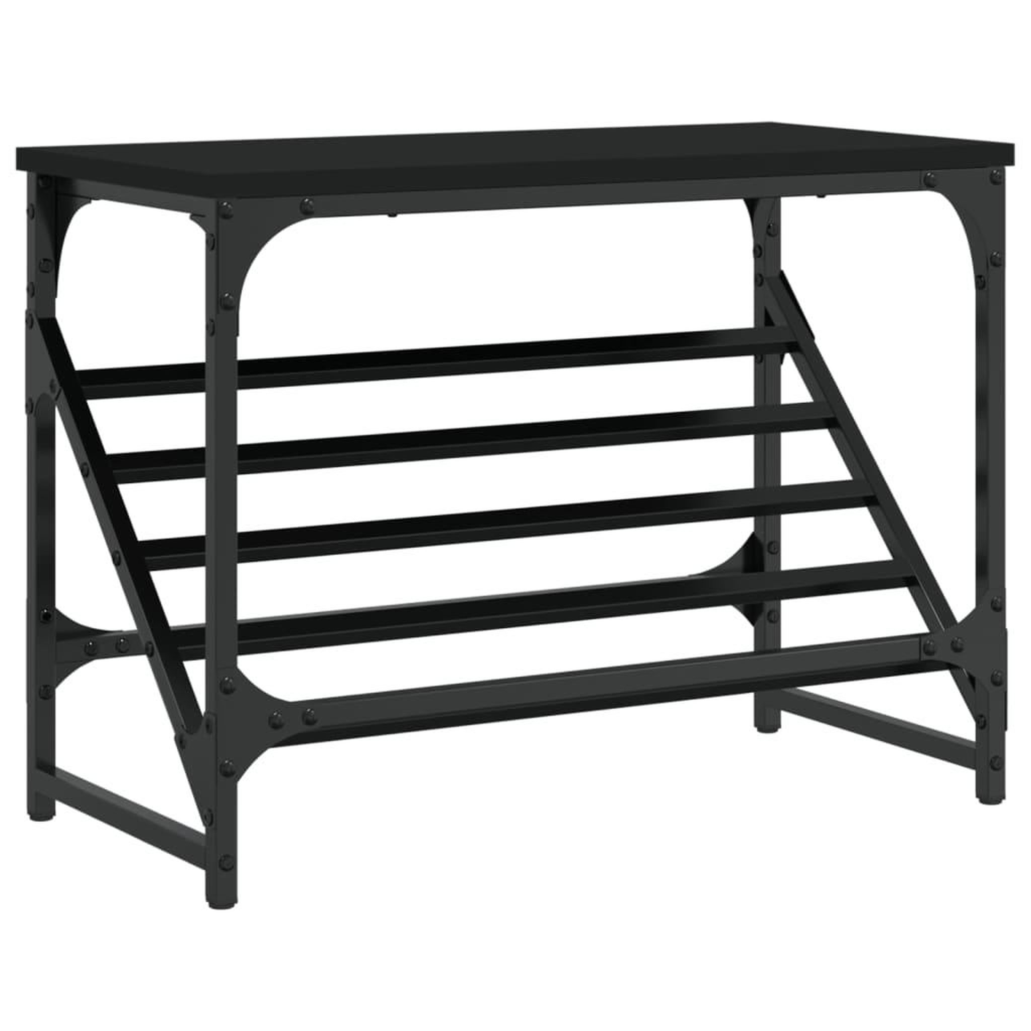 Voir la diapositive 2 : VIDAXL Etagere a chaussures noir 60x30x45 cm bois d'ingenierie