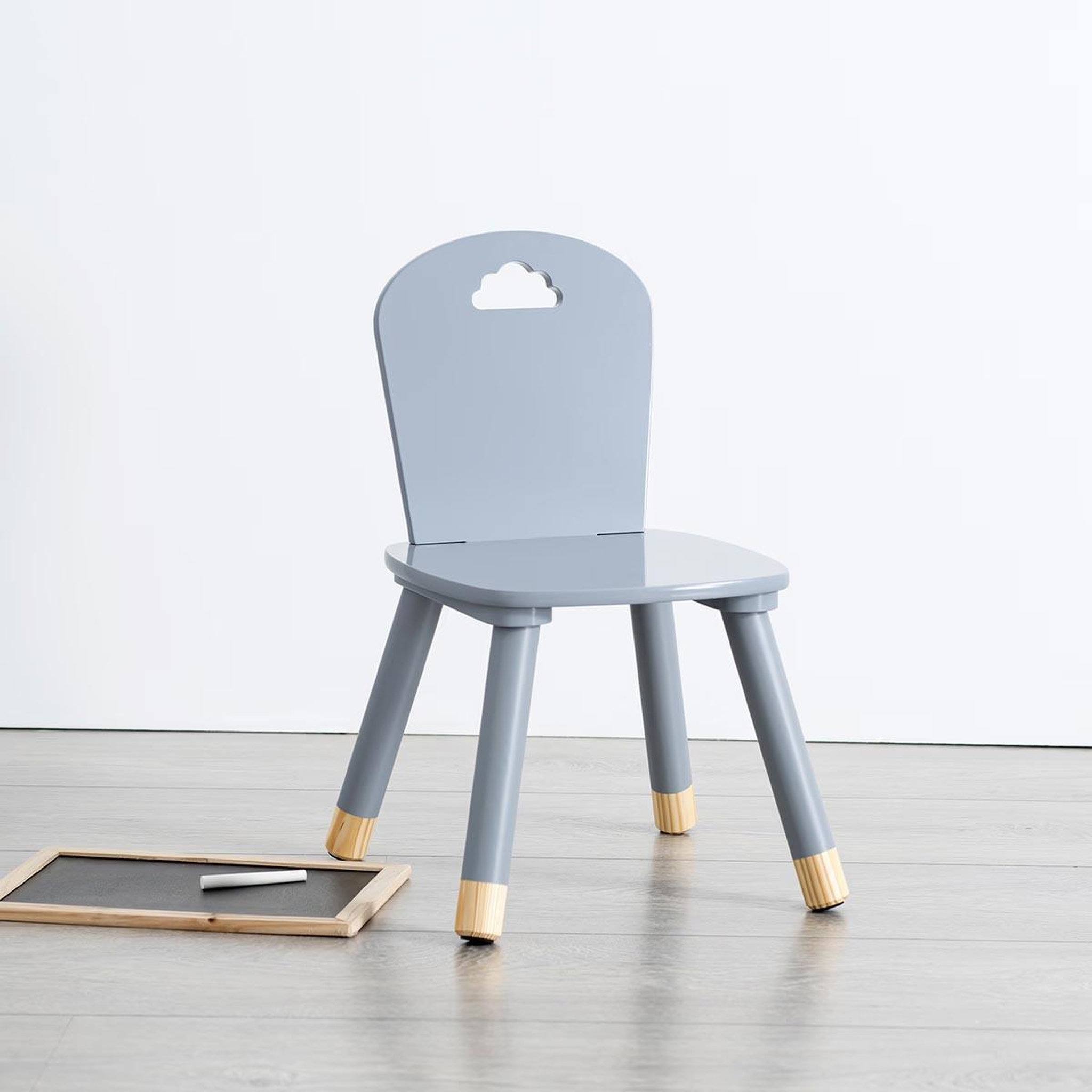 Voir la diapositive 3 : Atmosphera Kids Chaise enfant design  douceur  50cm gris