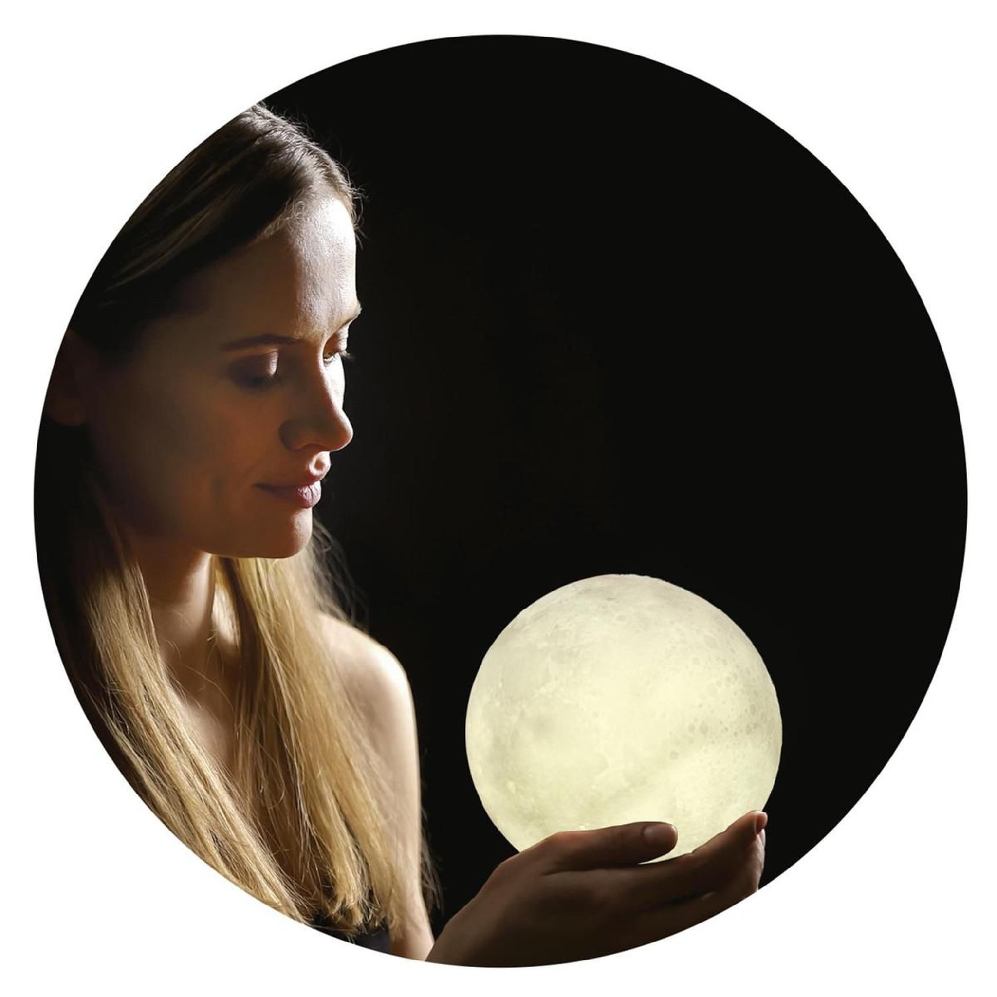 Voir la diapositive 6 : The Home Deco Factory Lampe à poser tactile  lune  15cm blanc