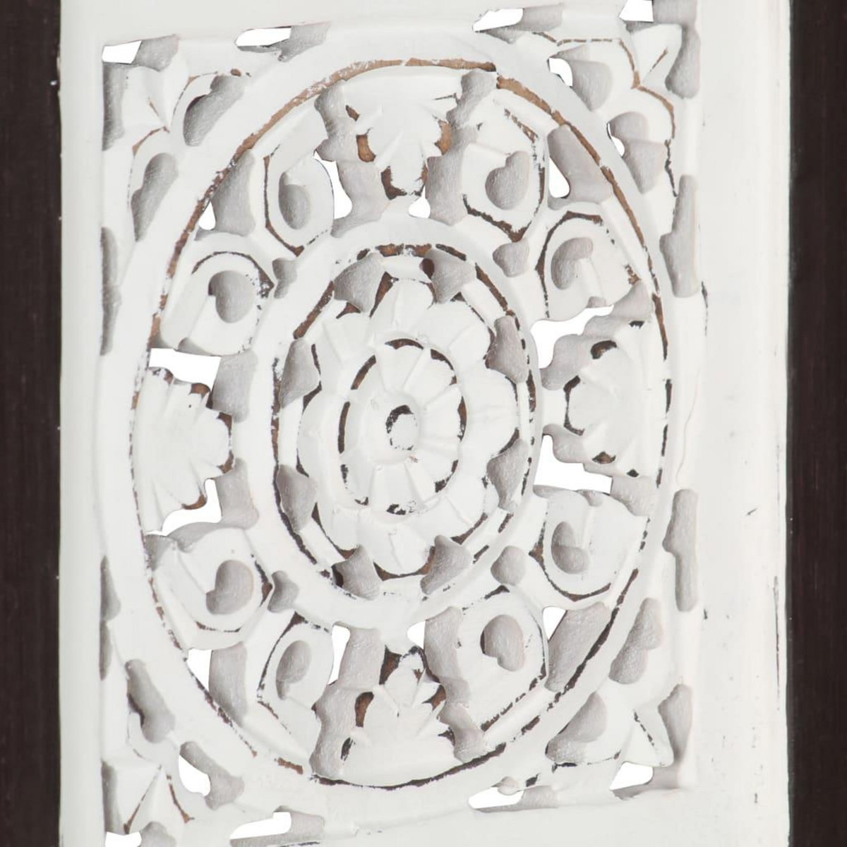 VIDAXL Panneau mural sculpte a la main MDF 40x40x1,5cm Marron et blanc
