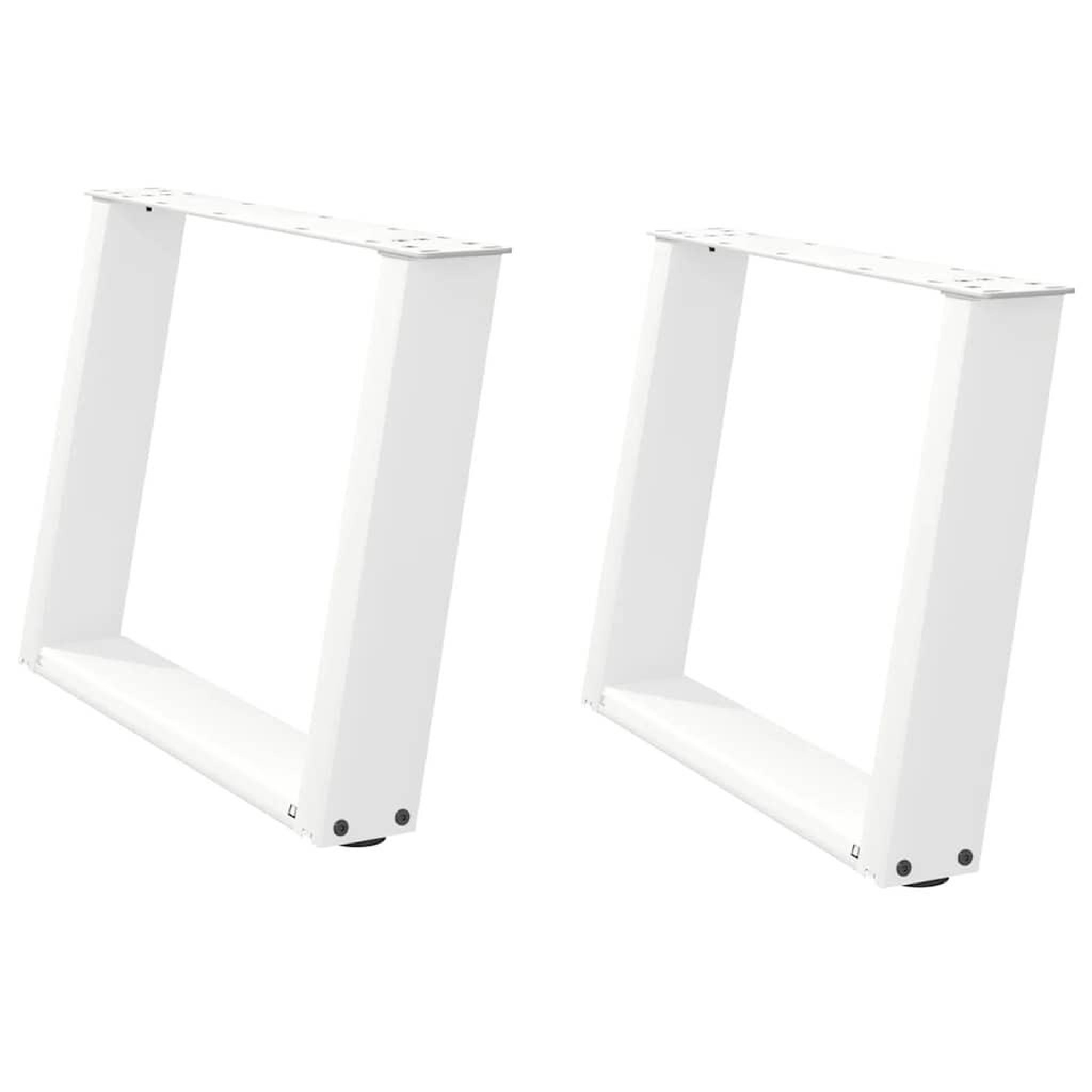 Voir la diapositive 2 : VIDAXL Pieds de table basse forme de U 2 pcs blanc 70x(42-43) cm acier