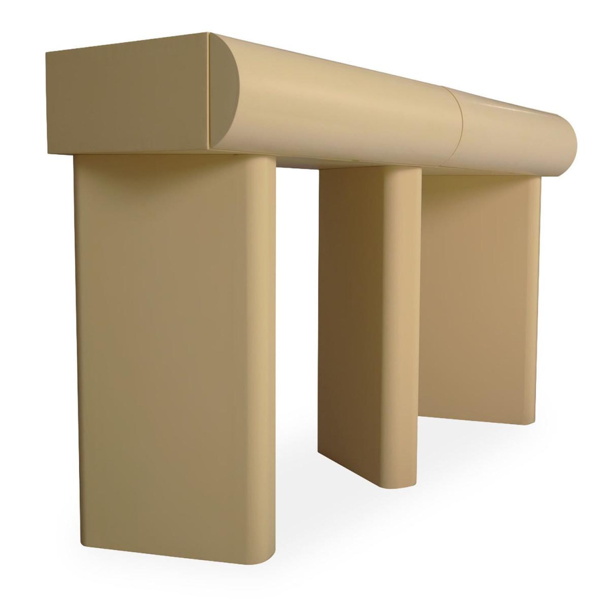 Voir la diapositive 4 : Paris Prix Console design 2 tiroirs  sherazade  121cm beige