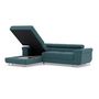 Voir la diapositive 4 : BEST MOBILIER Pablo - canapé d'angle gauche - 6 places - convertible avec coffre et têtières réglables - en velours côtelé