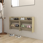 VIDAXL Armoires a chaussures murales 2 pcs Chene Sonoma 60x18x60 cm
