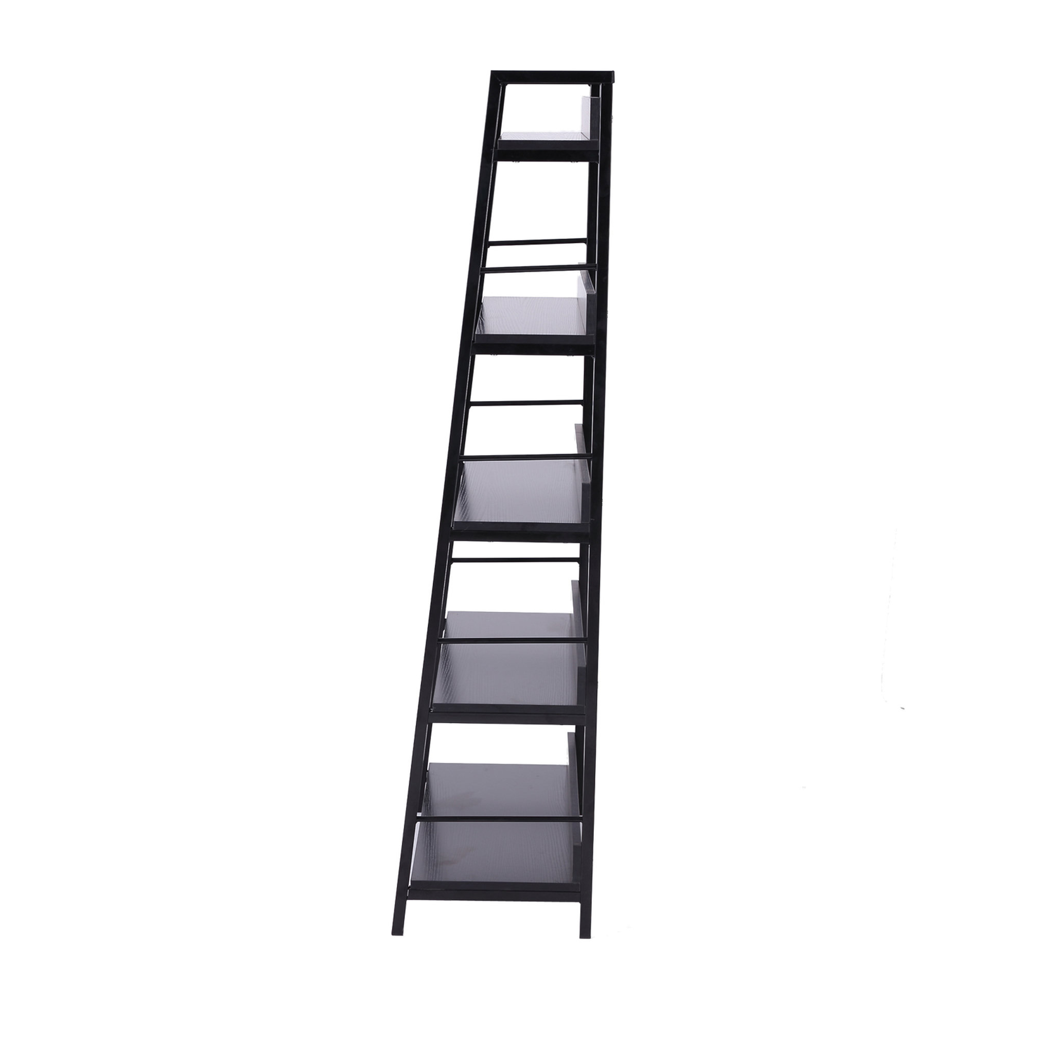 Voir la diapositive 5 : HOMCOM Étagère bibliothèque de rangement style industriel incliné 5 niveaux 70L x 35l x 150H cm noir