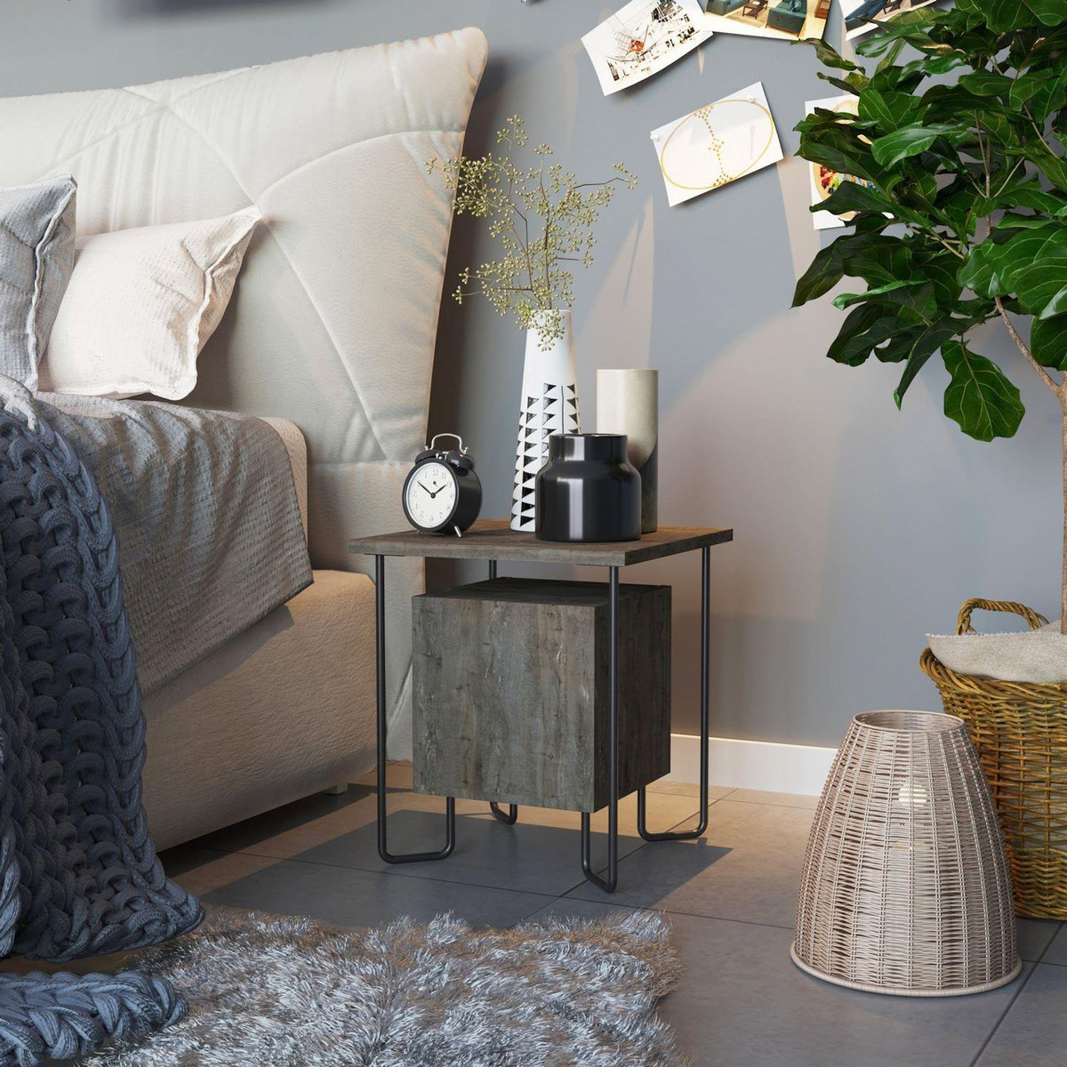 TOILINUX Table de chevet design Acres