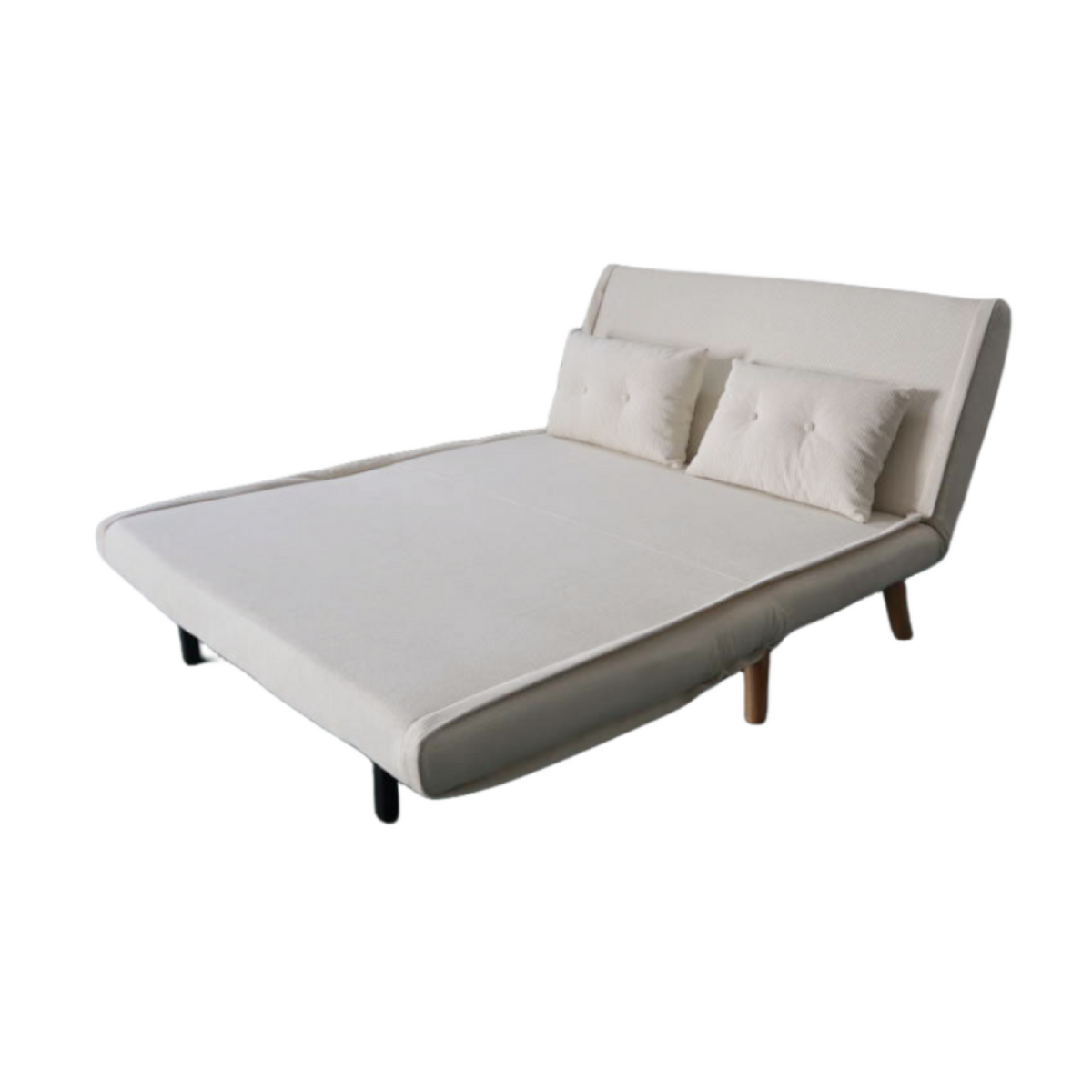 CONCEPT USINE Canapé convertible en velours côtelé beige 2 places ENNIS