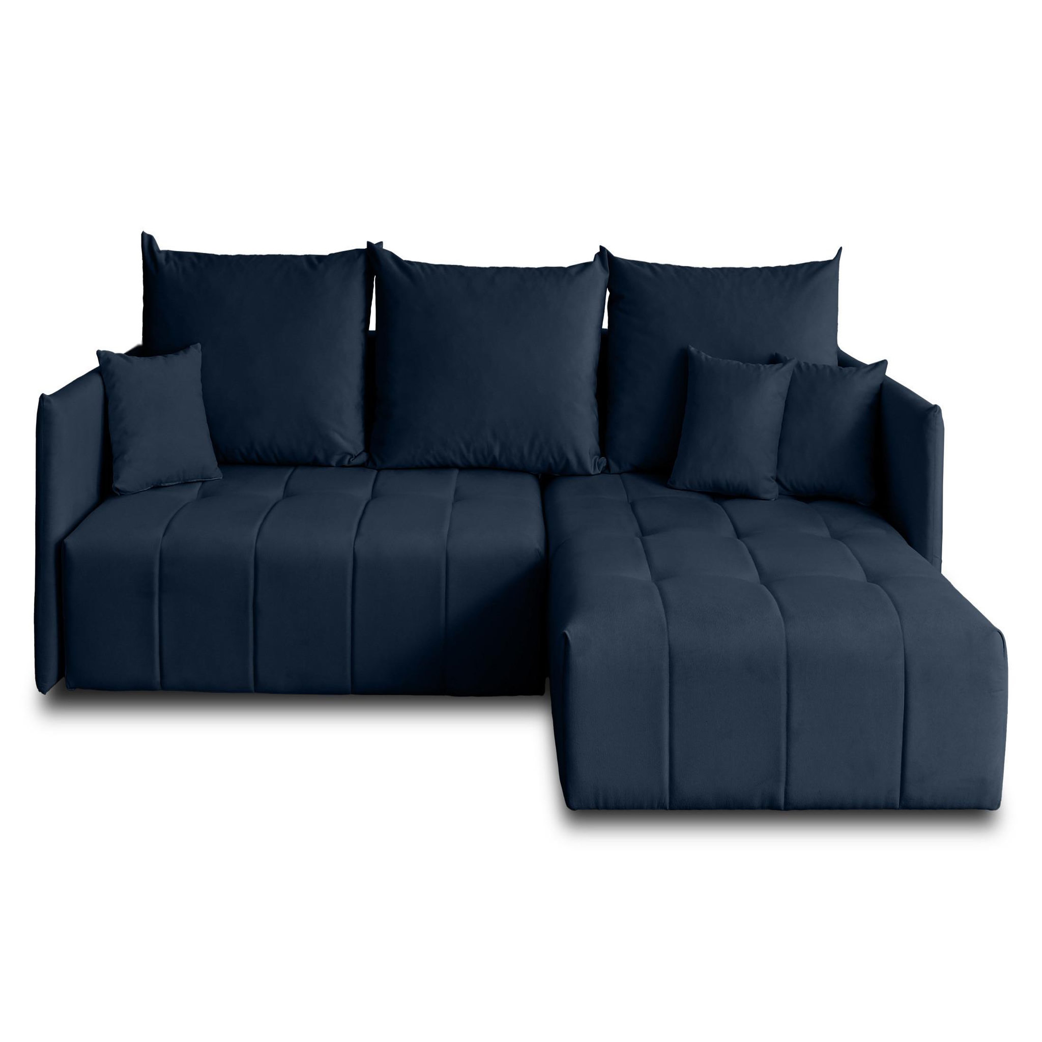 Voir la diapositive 1 : BEST MOBILIER Petra - canapé d'angle réversible - convertible avec coffre - 4 places - en velours