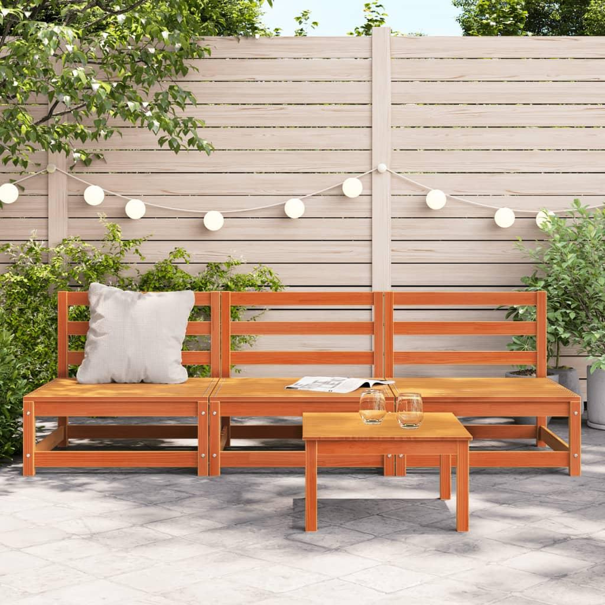 Voir la diapositive 3 : VIDAXL Canapes de jardin cire marron 2 pcs bois de pin massif