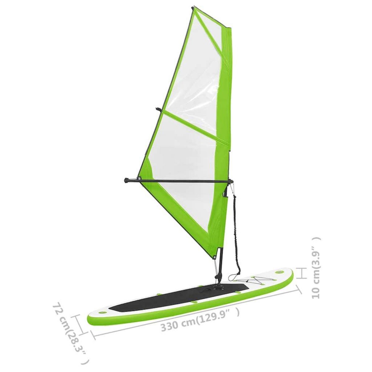 VIDAXL Ensemble de planche SUP gonflable avec voile Vert et blanc